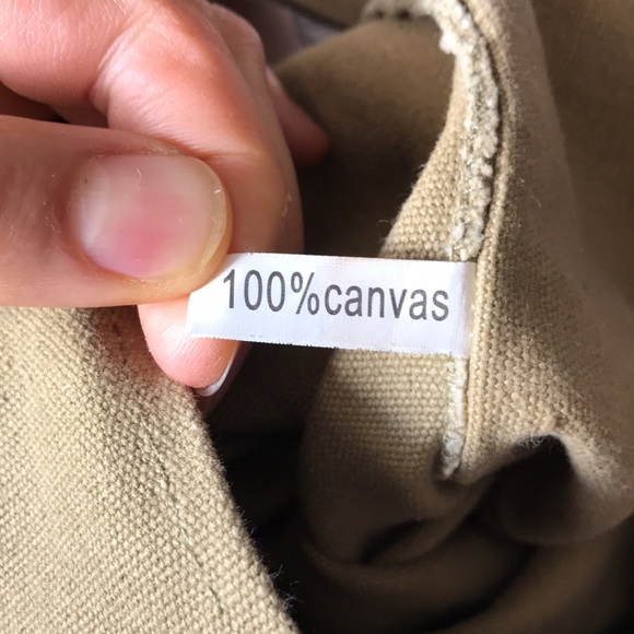 Tan brown 100% canvas 90s satchel snap closure medium boho hippie shoulder bag - Picture 8 of 8